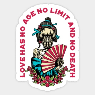 geisha skull Sticker